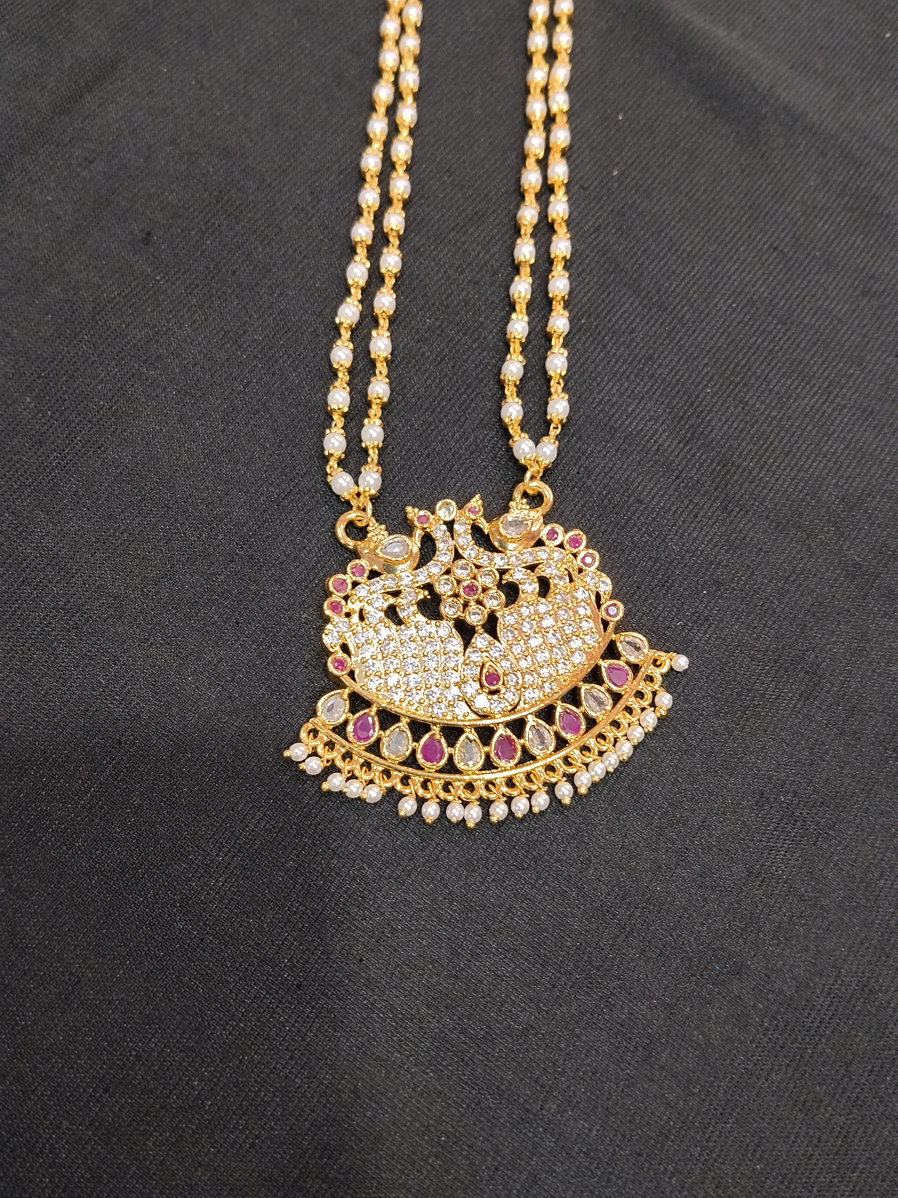 Pearl Haara with panchaloha pendent alternate view
