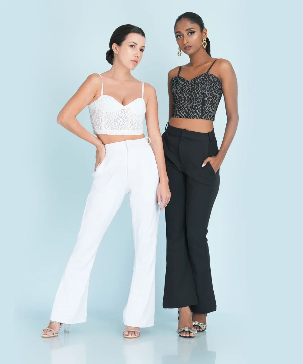 saf corset top black and white