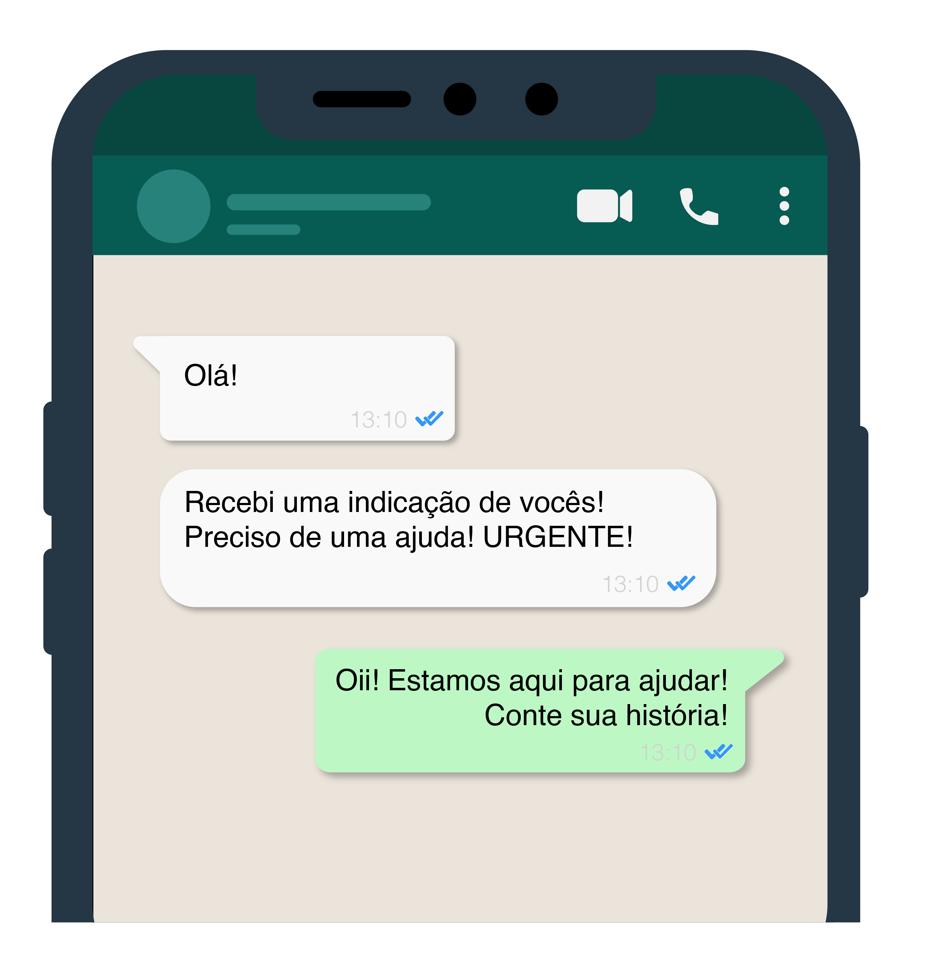 Celular conversa cliente