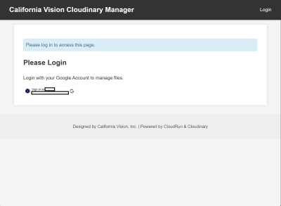 Cloud Vision Manager Splash Login