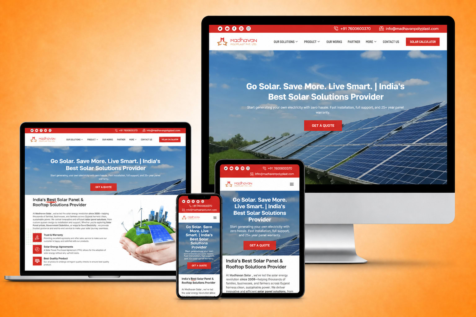Madhavan Solar EPC & Installation Services Website