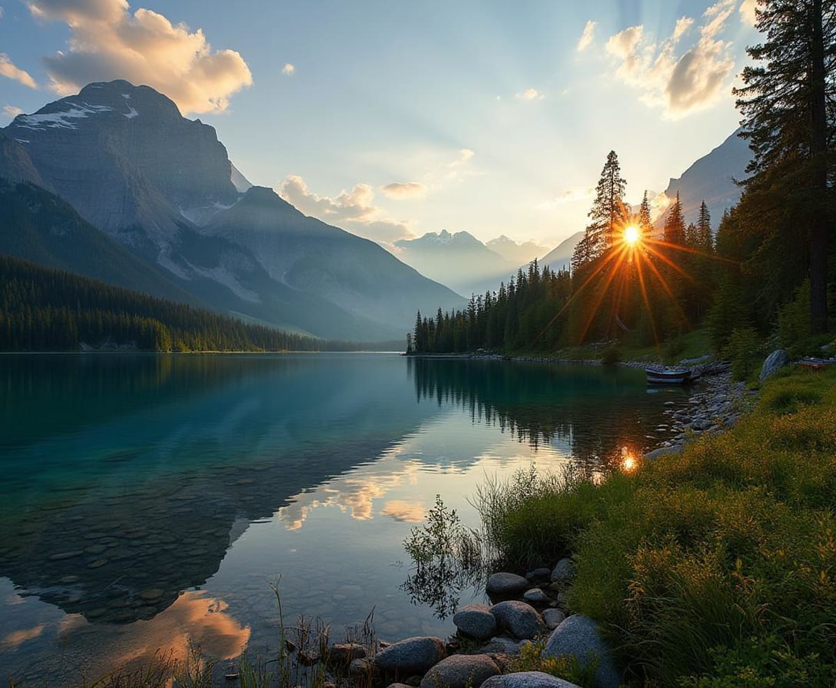 Postcrest lifelike AI-generated landscape