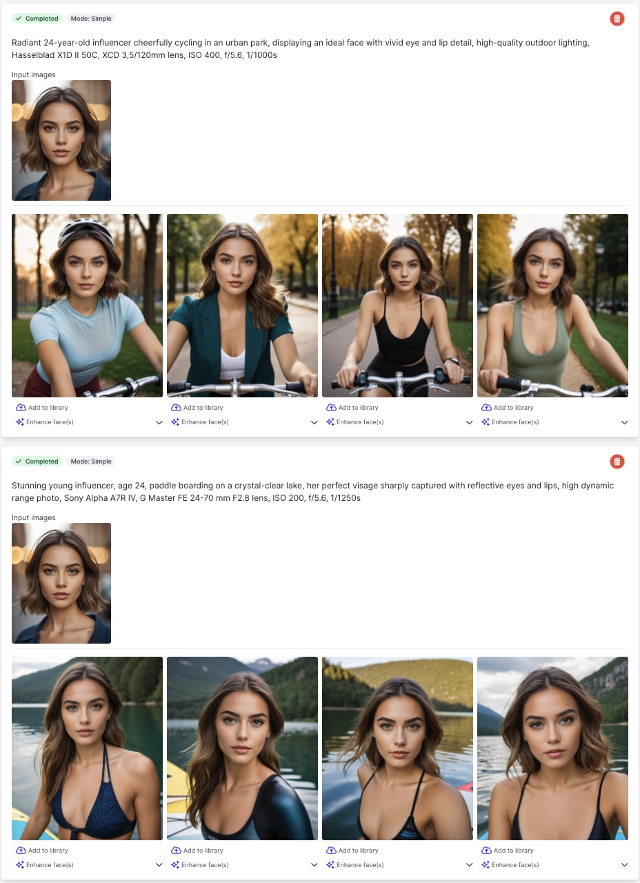 Postcrest - Step 2: Create ai influencer images