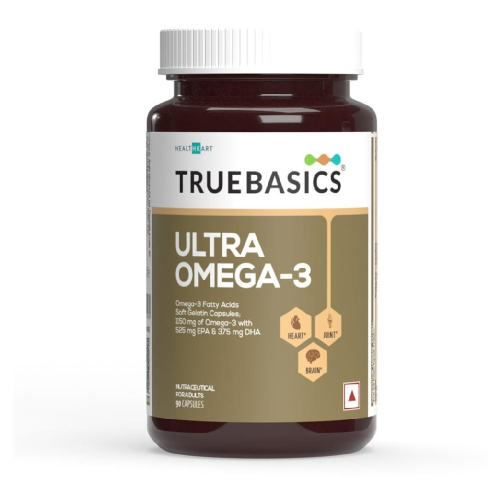 TrueBasics Ultra Omega-3 Fatty Acids Non-Flavoured 90 Capsules