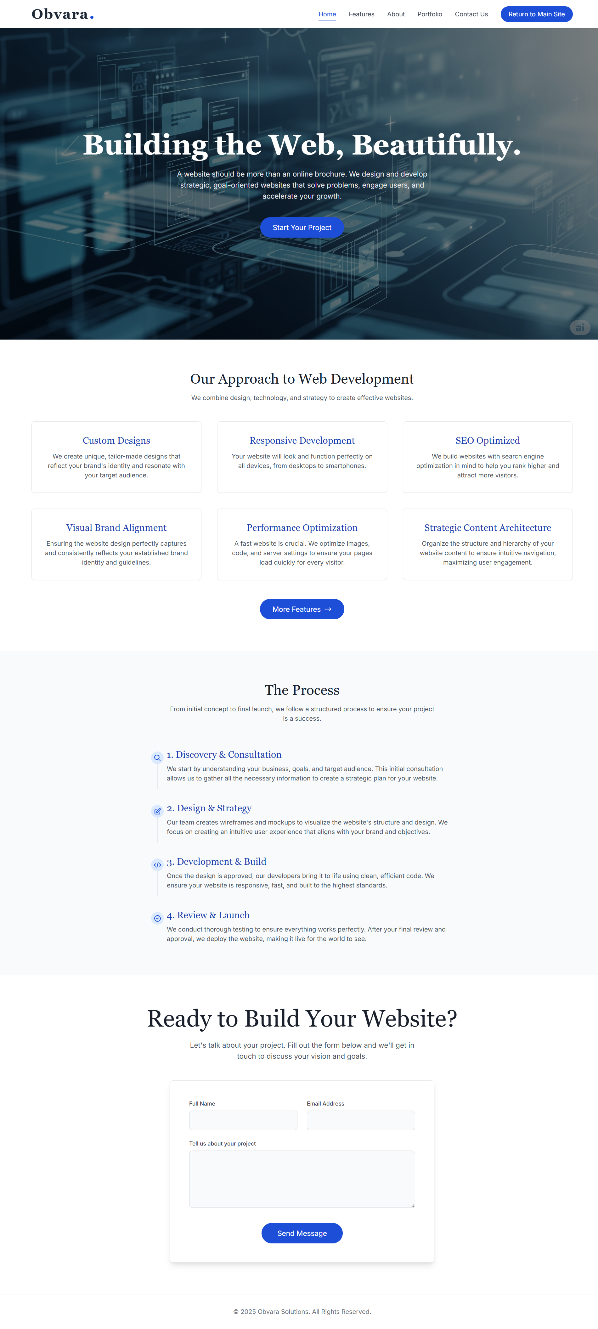 Screenshot of a multi-page website design for the Premium package