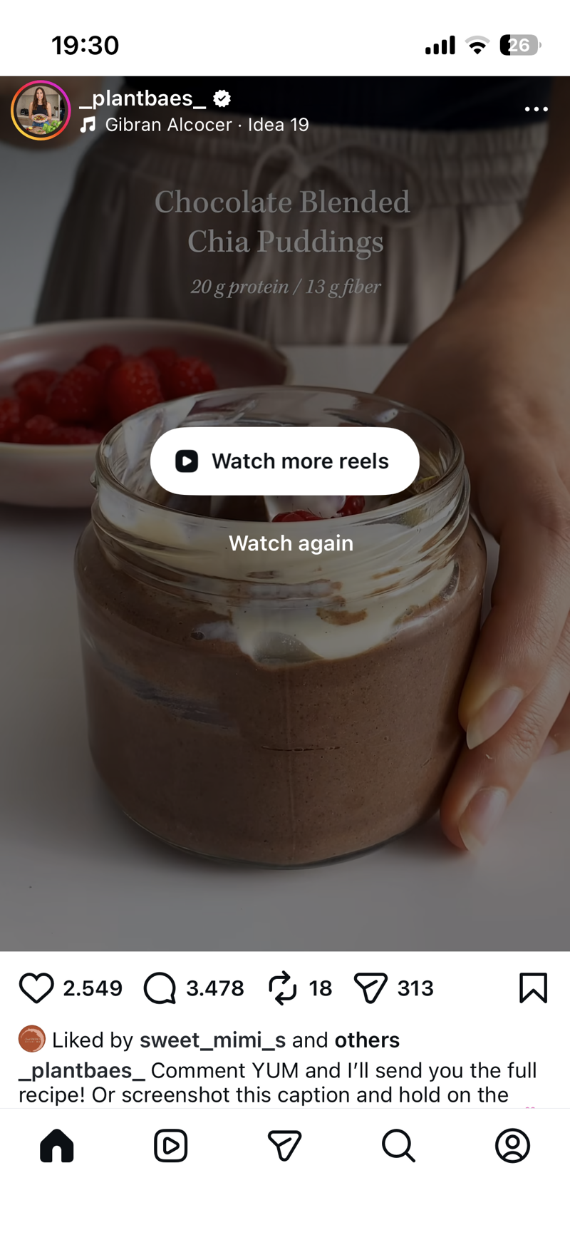 High-Protein Chocolate Blended Chia Pudding