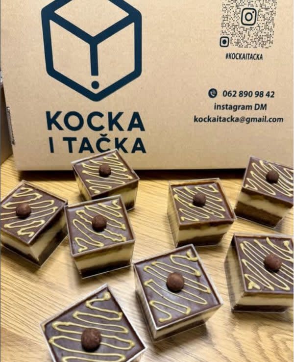 Chocolate and Vanilla Layered Mousse Squares