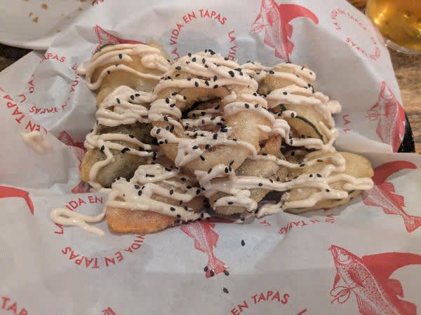 Vegetable Tempura with Garlic Aioli and Black Sesame