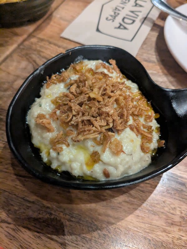 Mexican Roasted Cauliflower Dip with Crispy Shallots