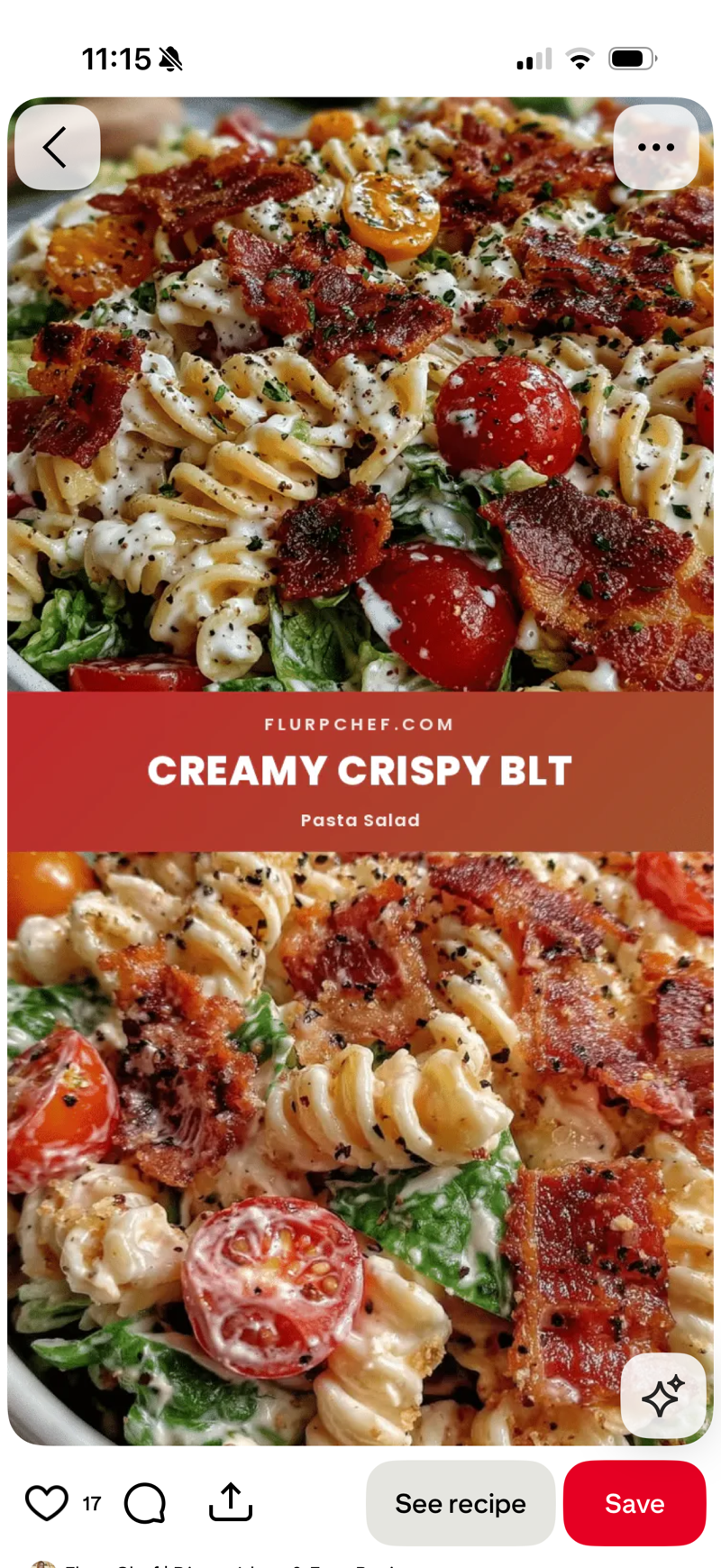 Creamy Crispy BLT Pasta Salad