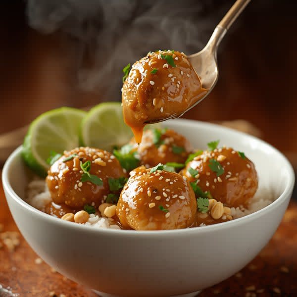 Thai-Style Peanut Chicken Meatballs