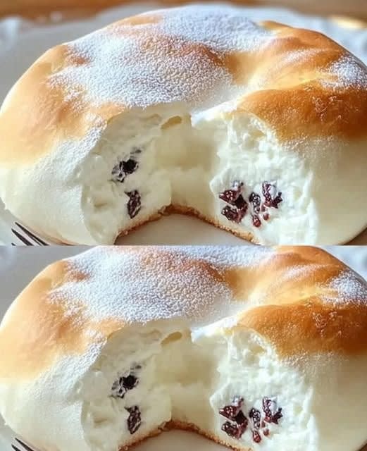 Cloud Cream Bread with Dried Cranberries