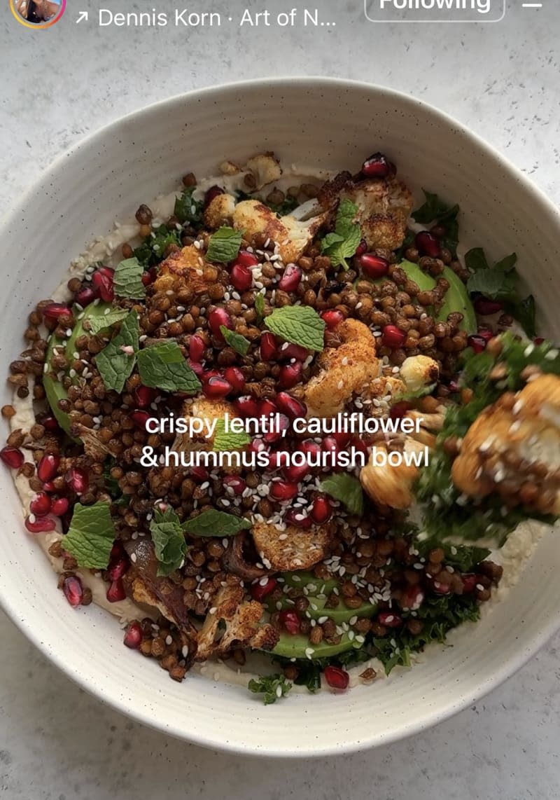 Crispy Lentil, Cauliflower & Hummus Nourish Bowl