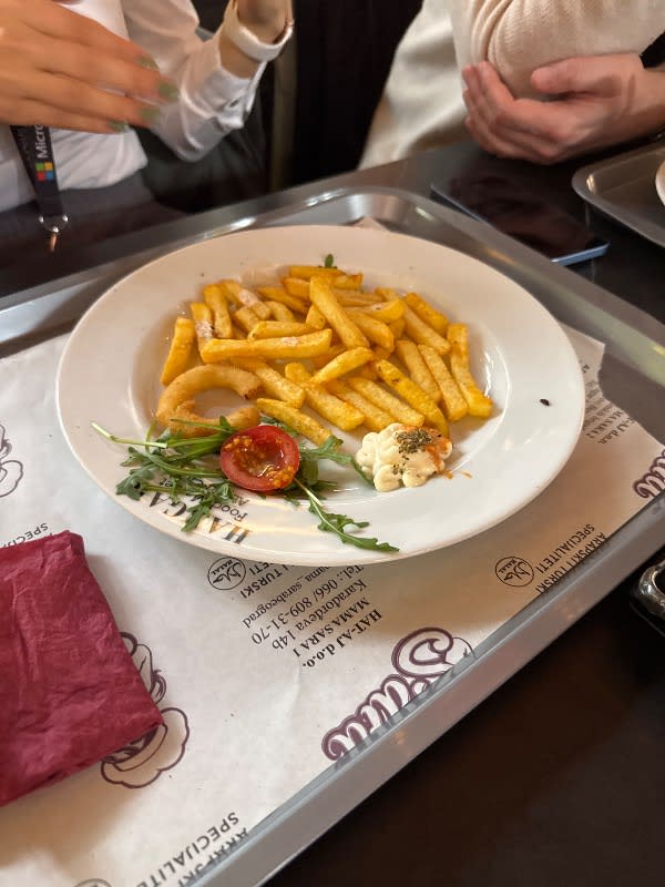 Homemade French Fries with Garlic Aioli and Side Salad