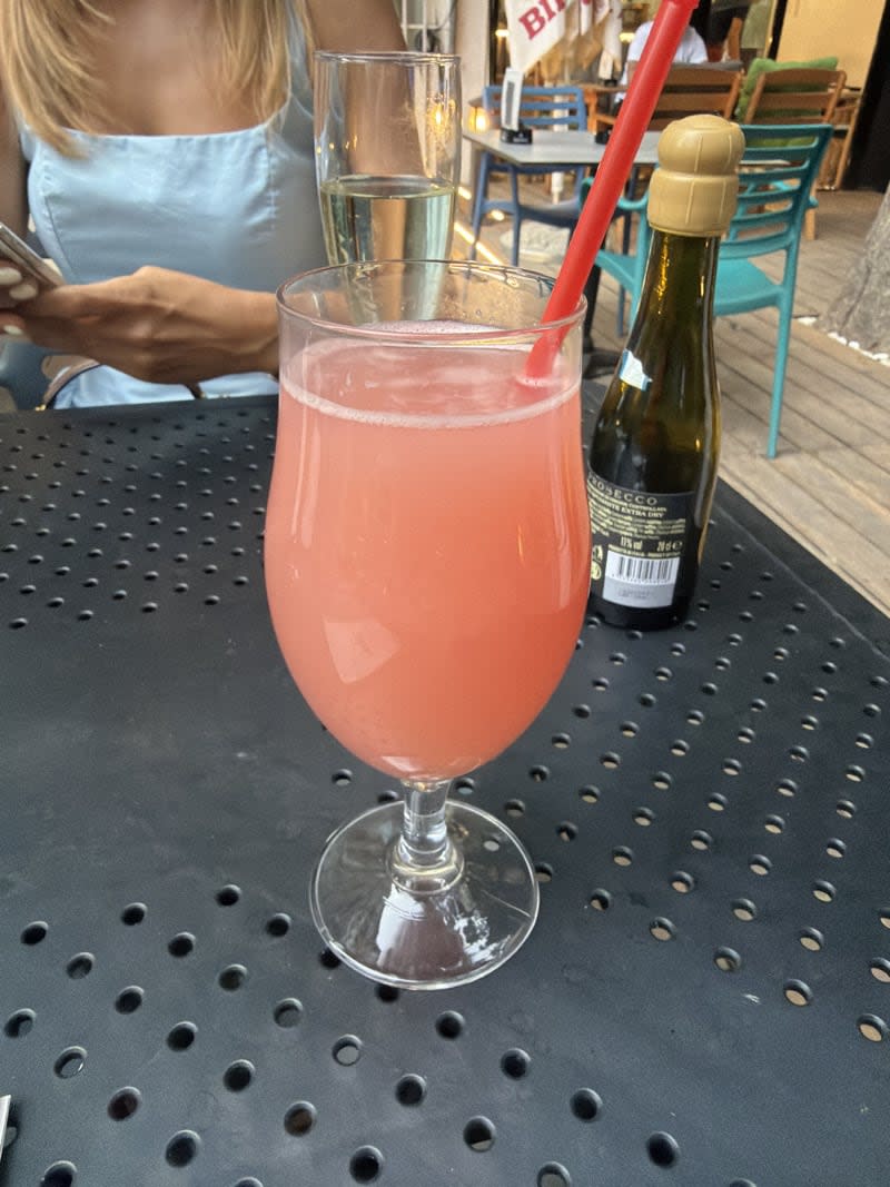 Pink grapefruit mimosa