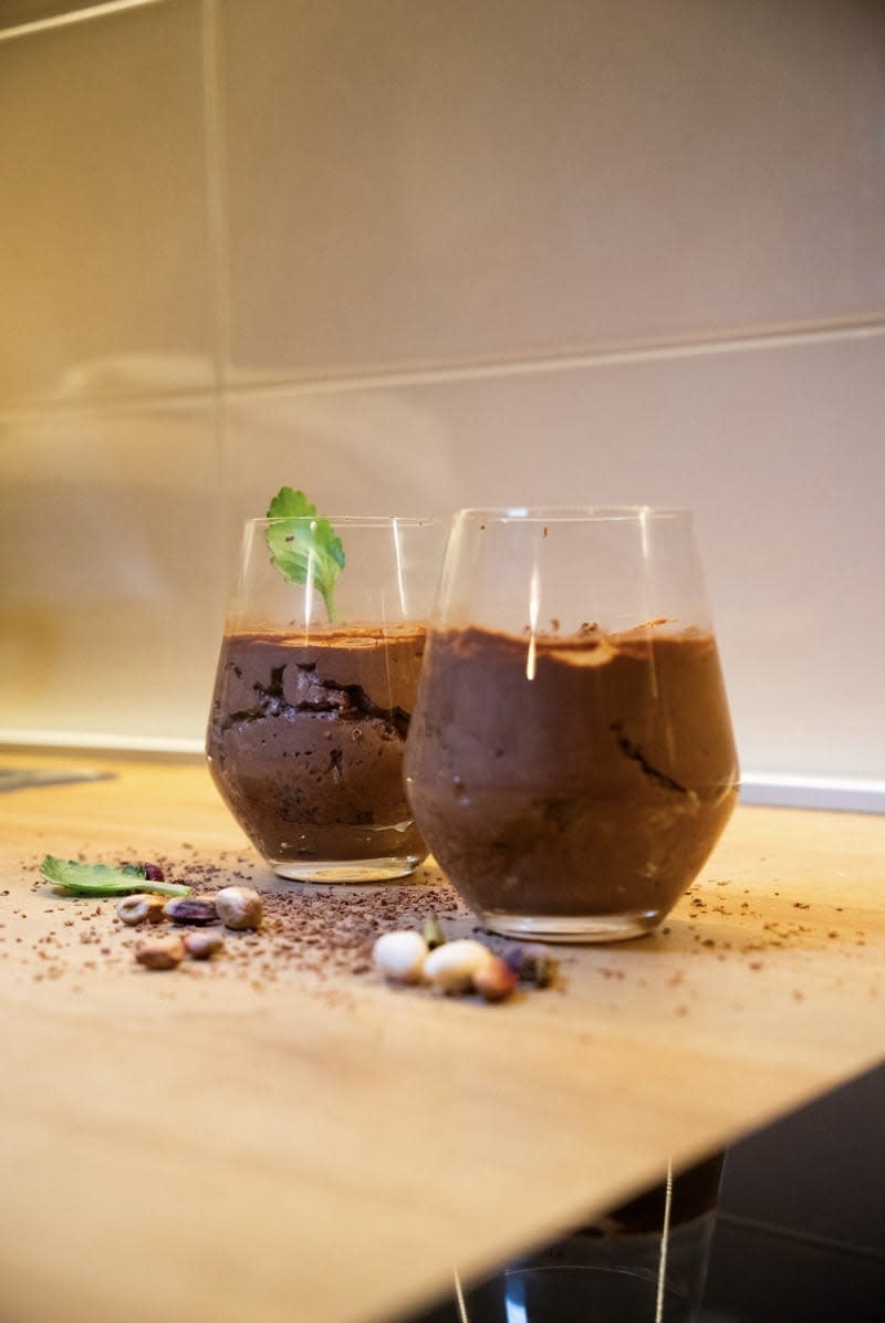 Decadent dark chocolate mousse