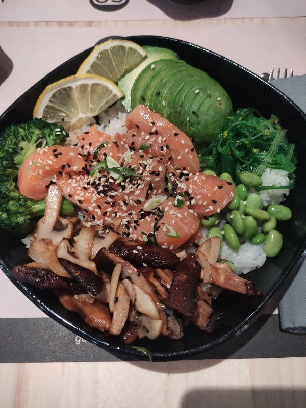 Salmon and Shiitake Poke Bowl