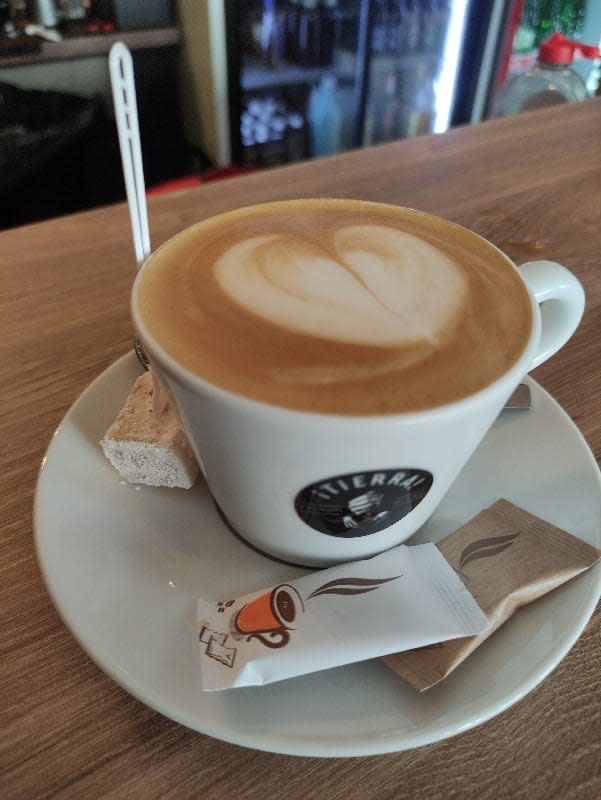 Classic cappuccino with latte art