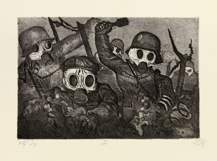 Otto Dix Sturmtruppe geht unter Gas