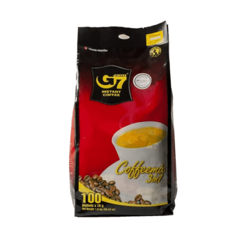 Trung Nguyen G7 Instant Coffee - 3-in-1 with NANO+ Technology, Roasted Ground Blend, Non-dairy Creamer & Sugar (100 Sticks)