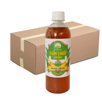 An Hoa Banana Vinegar, Naturally Grown Vinegar Made From Fresh Banana, Ripe Bananas, 1000ml, 12 bottles/Box