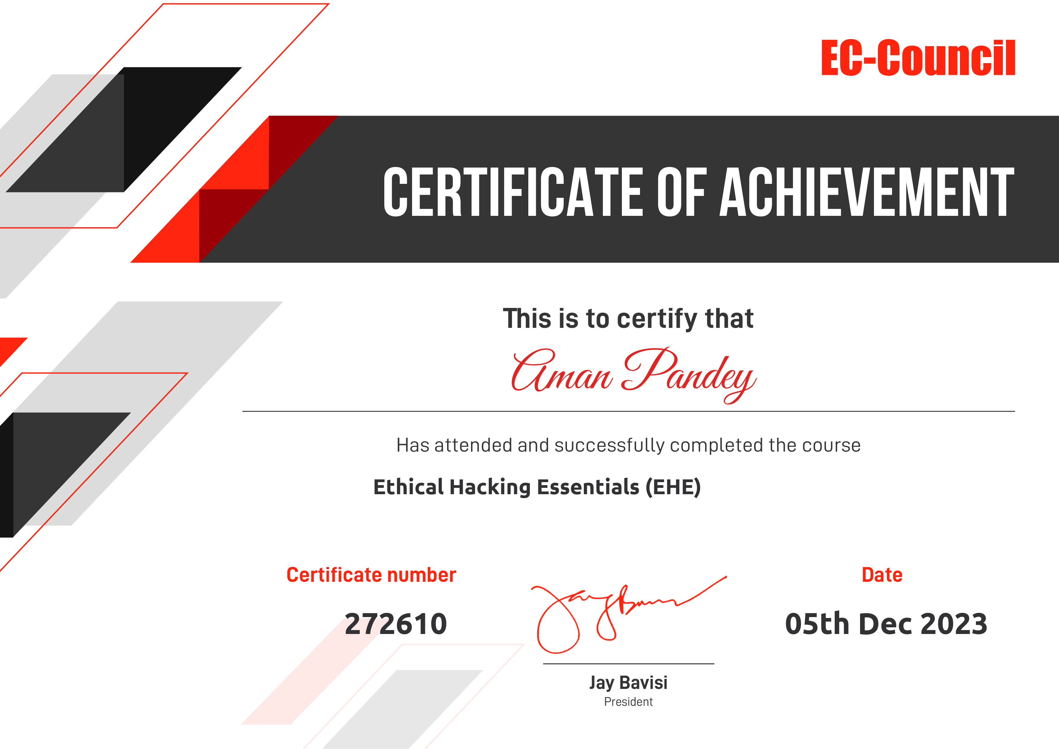 EC-COUNCIL HACKING CERTIFICATE