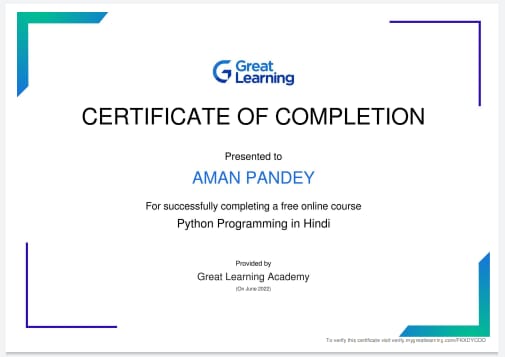 Python certificate