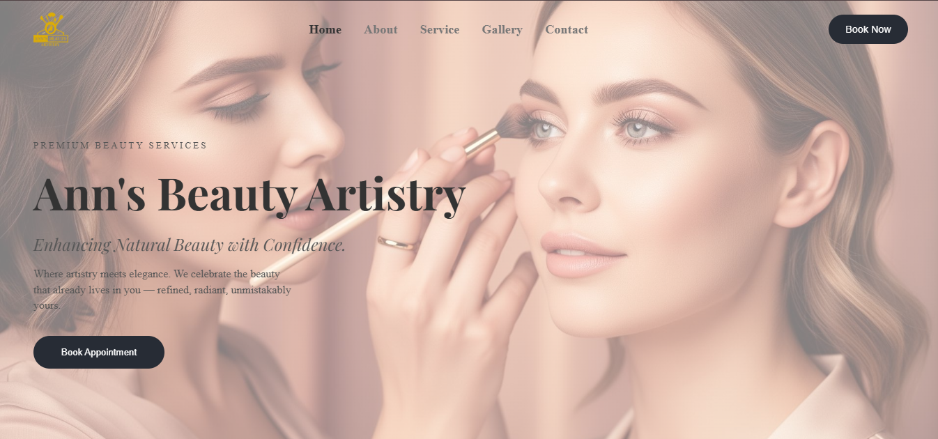 Ann's Beauty Artistry website screenshot