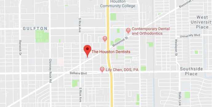 The houston dentist map image