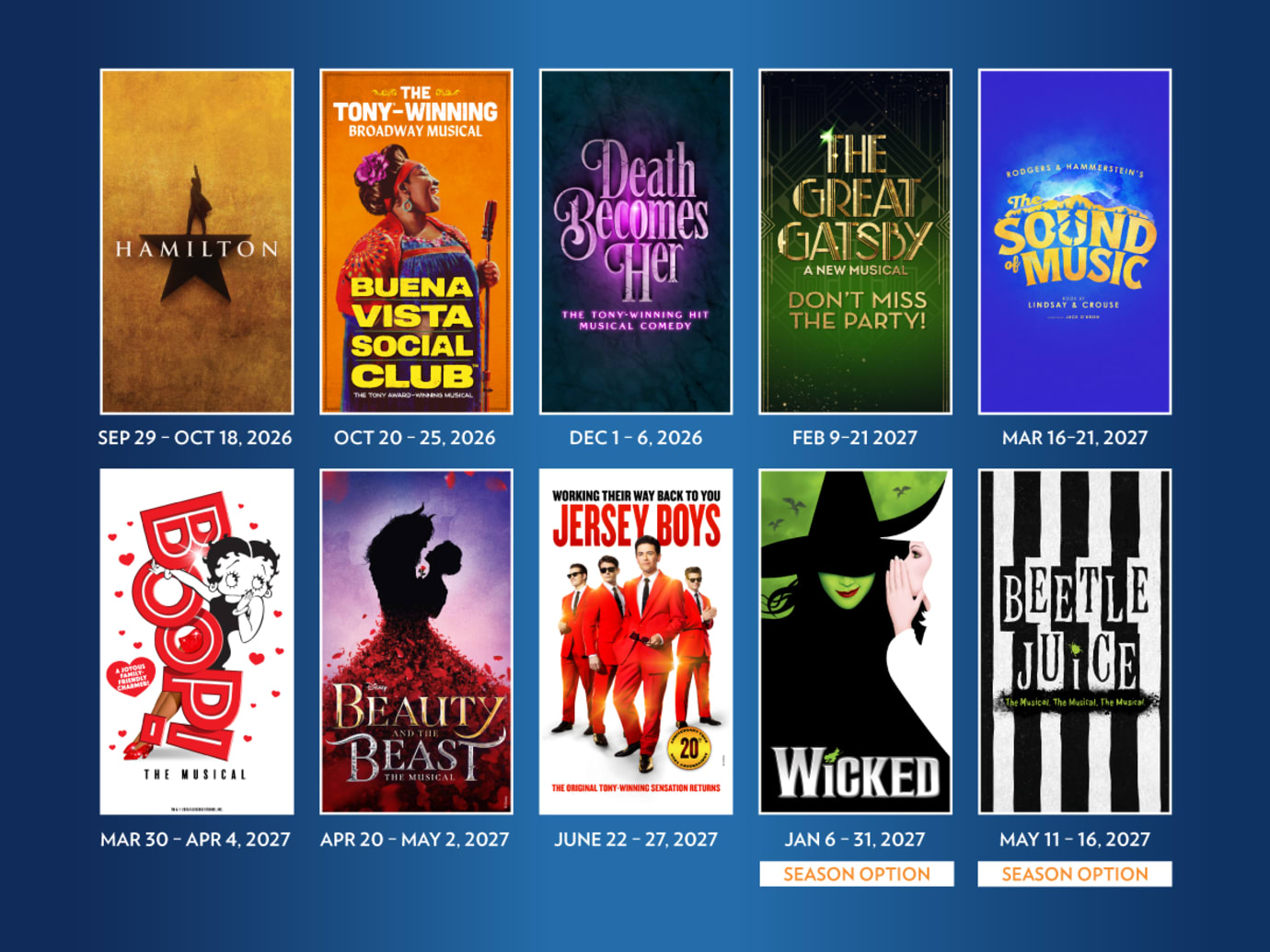2026-2027 Broadway in Orlando Season Poster