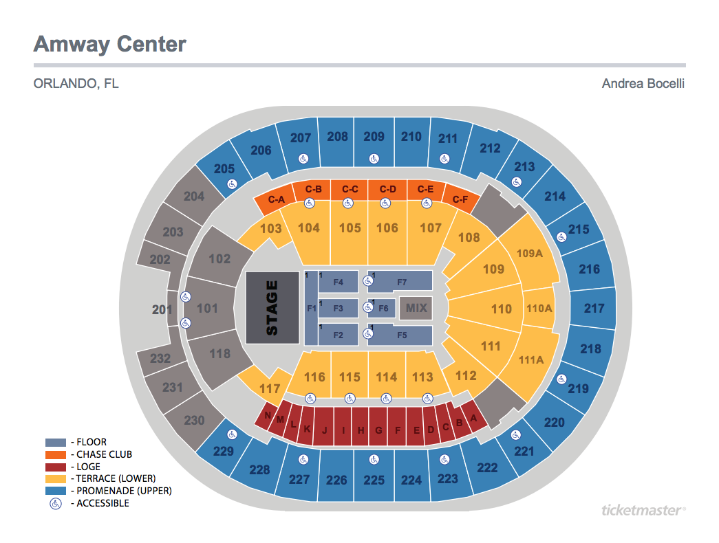 Amway Center Seating Map