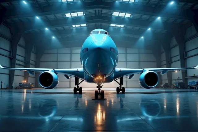 Aircraft in a hangar representing aerospace logistics and time-critical aviation supply chain support