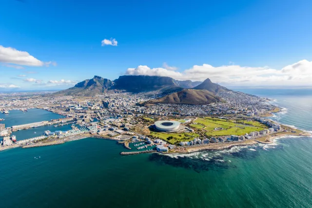 Cape Town, South Africa skyline and logistics gateway