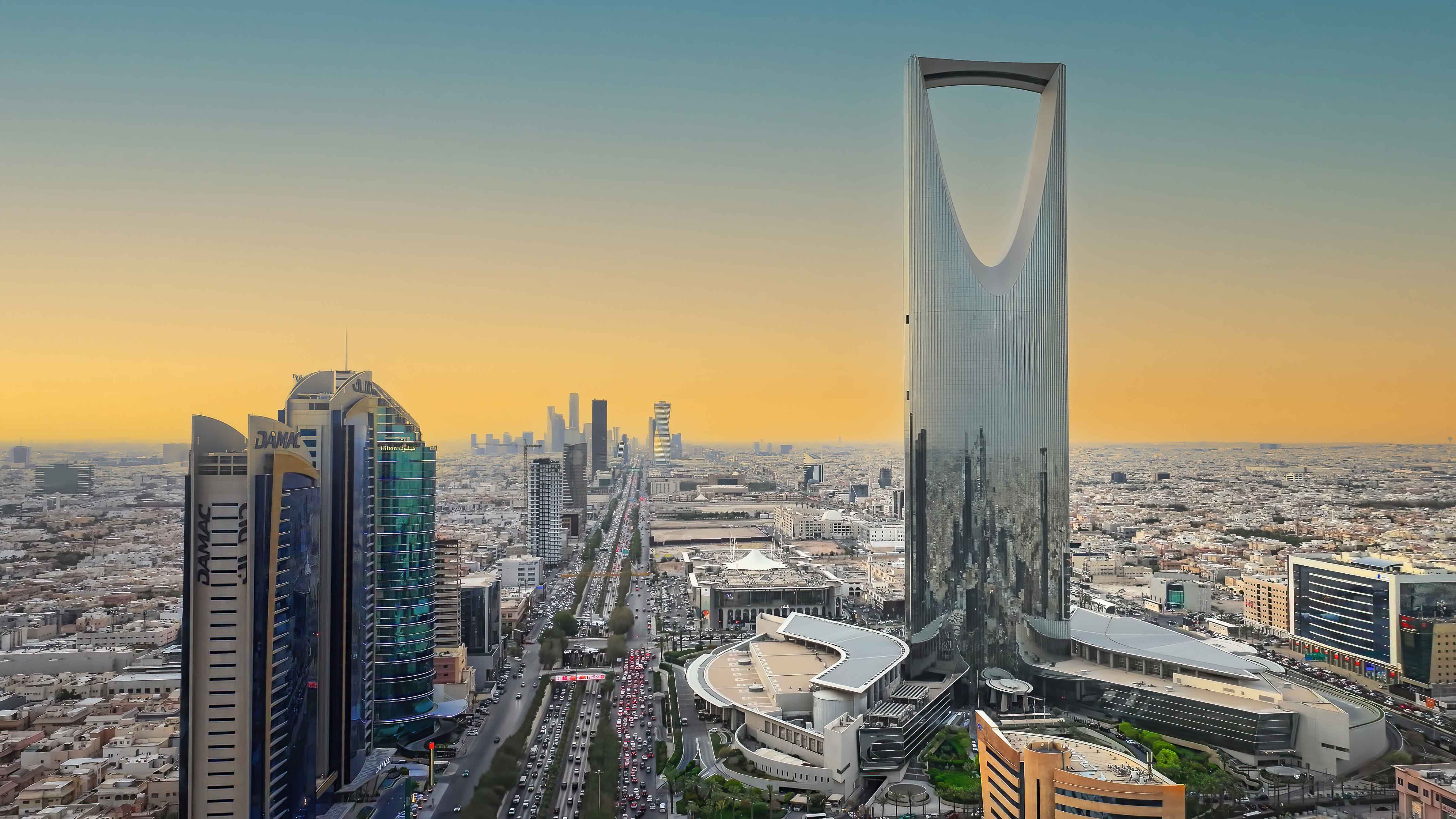 Skyline von Riad, Saudi-Arabien und Logistikdrehscheibe
