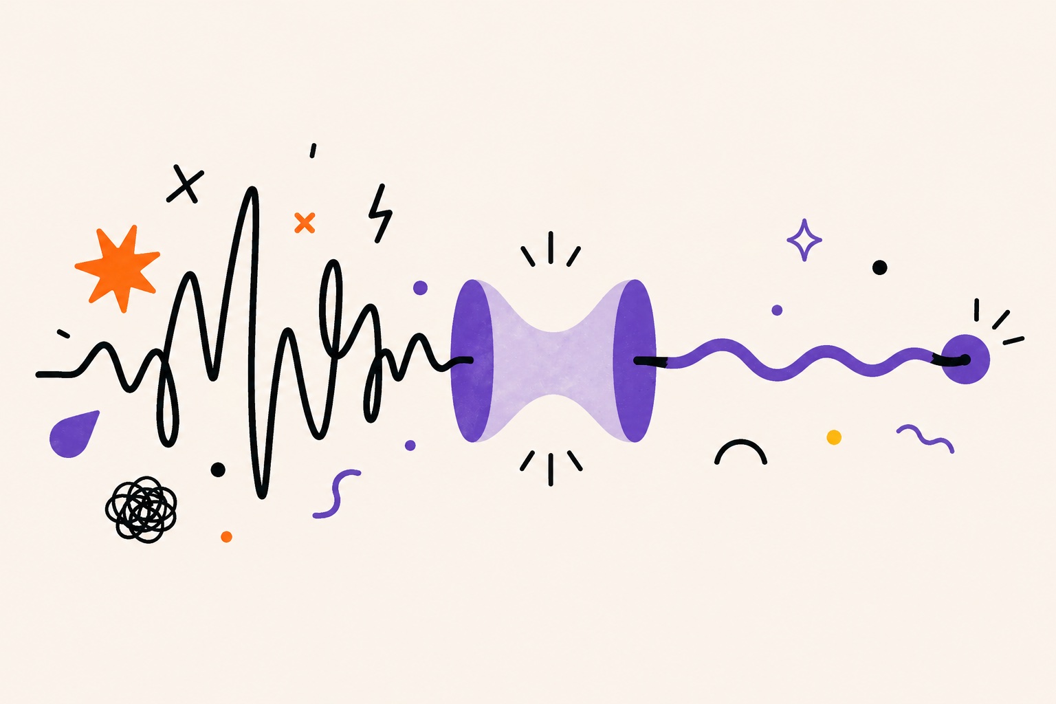 Waveform transformation through filter process You too can be nice line.