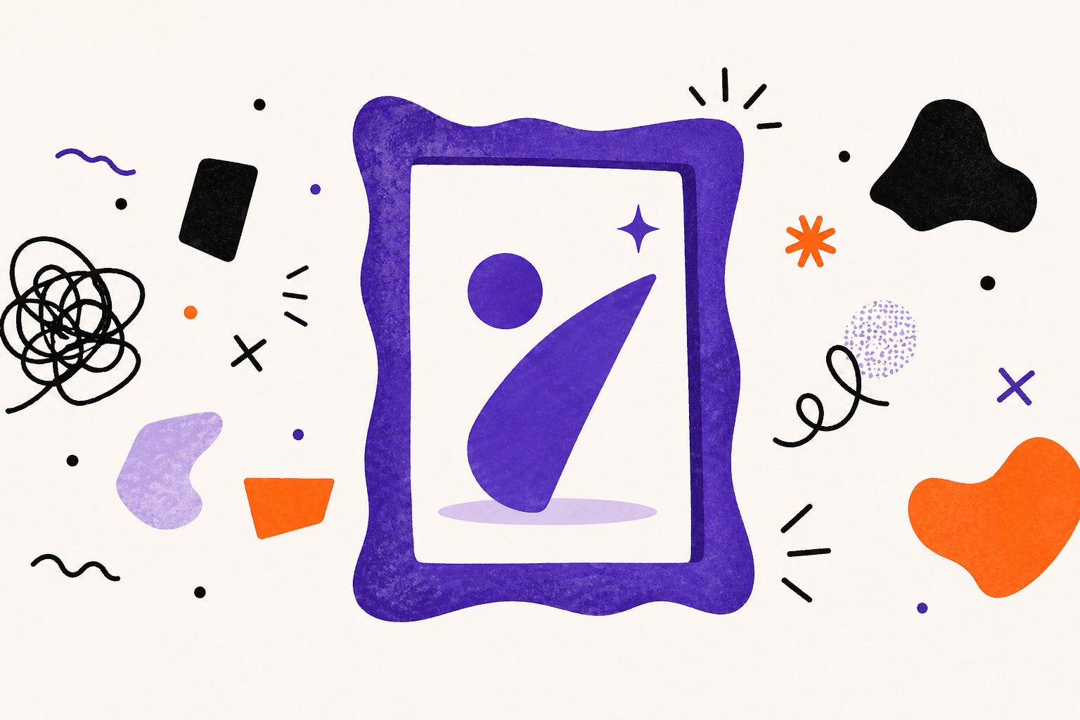 Whimsical abstract frame with playful doodles. the nicest doodles you've ever seen