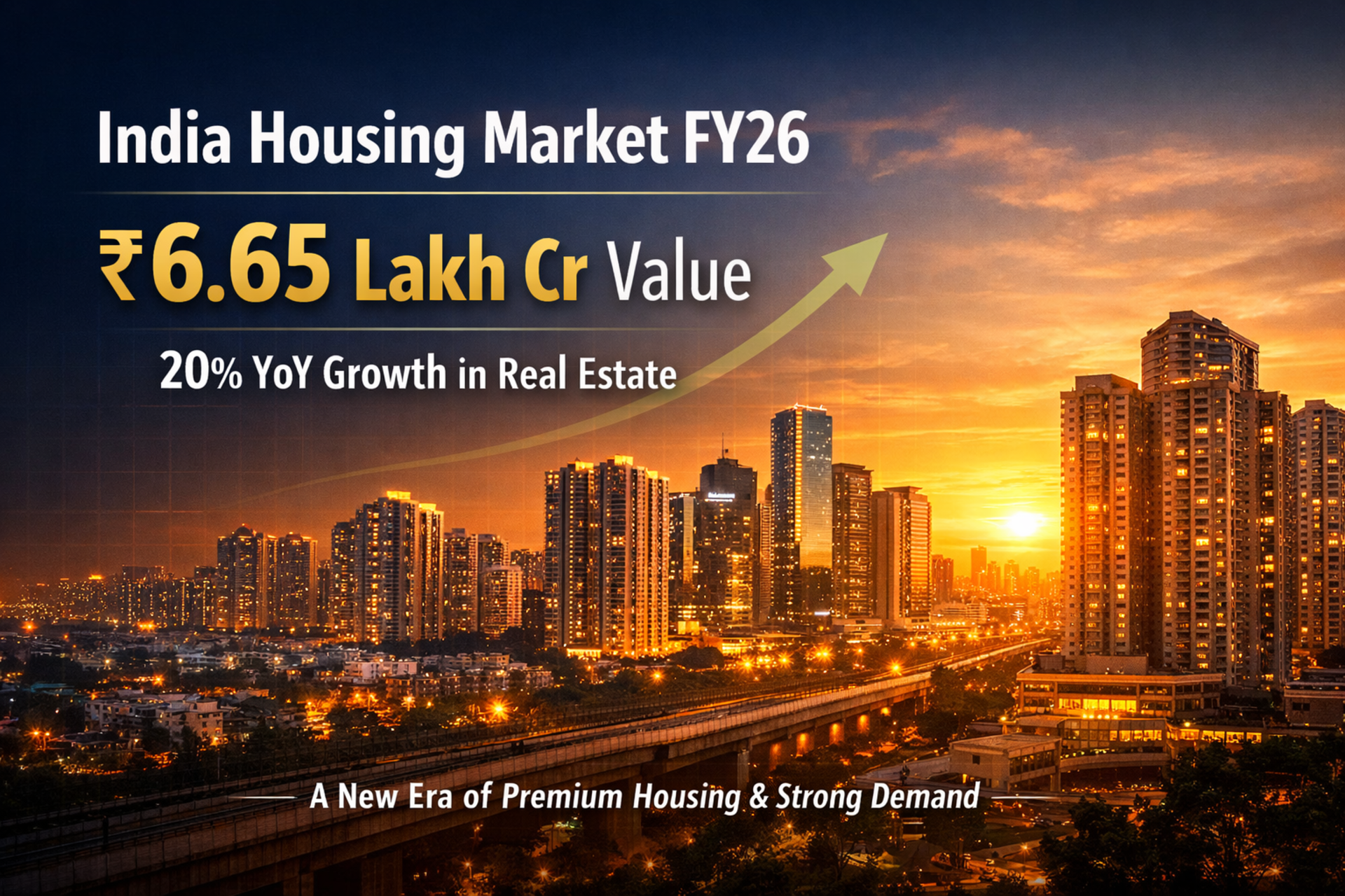 India Housing Market FY26 6.65 Lakh Cr Value 20% YoY Growth in Real Estate.
