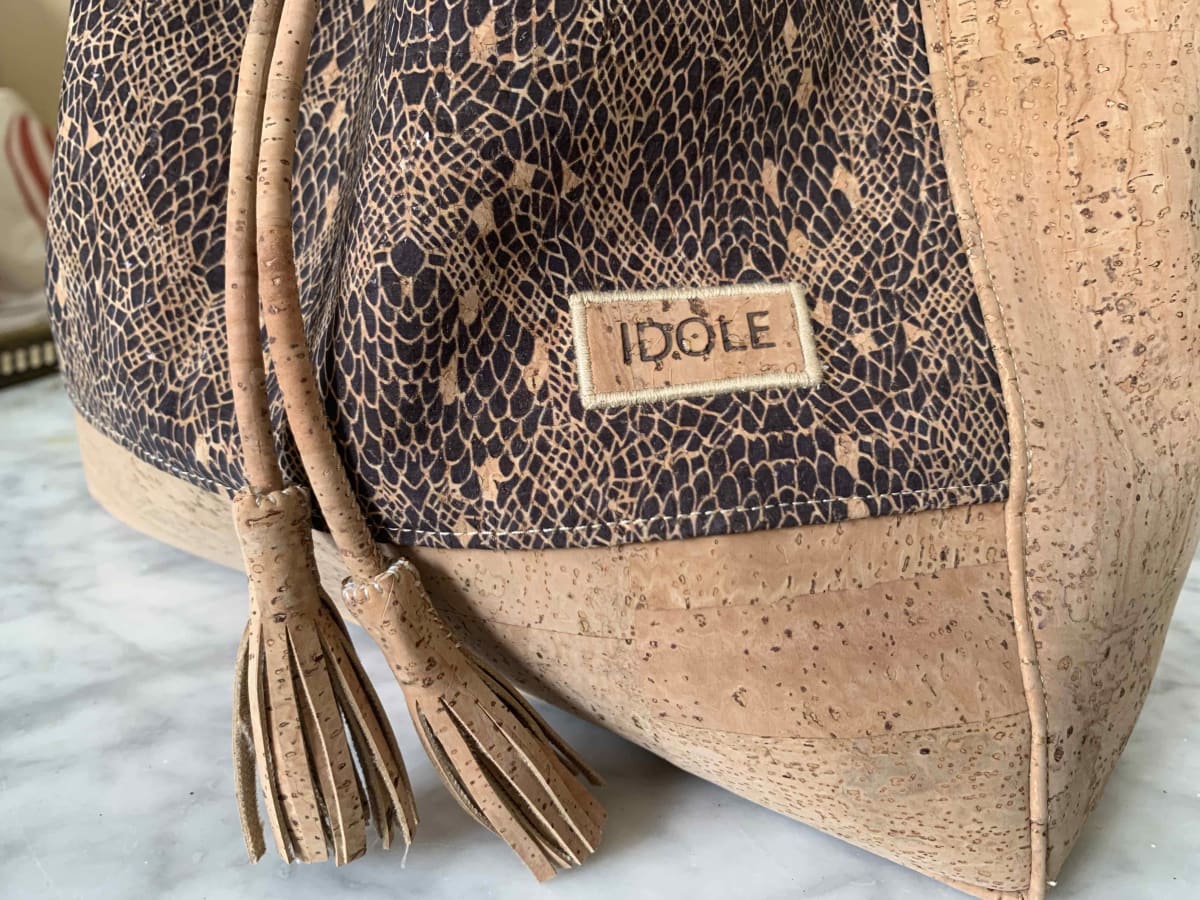 Sac sceau L - Chocolat/Reptile