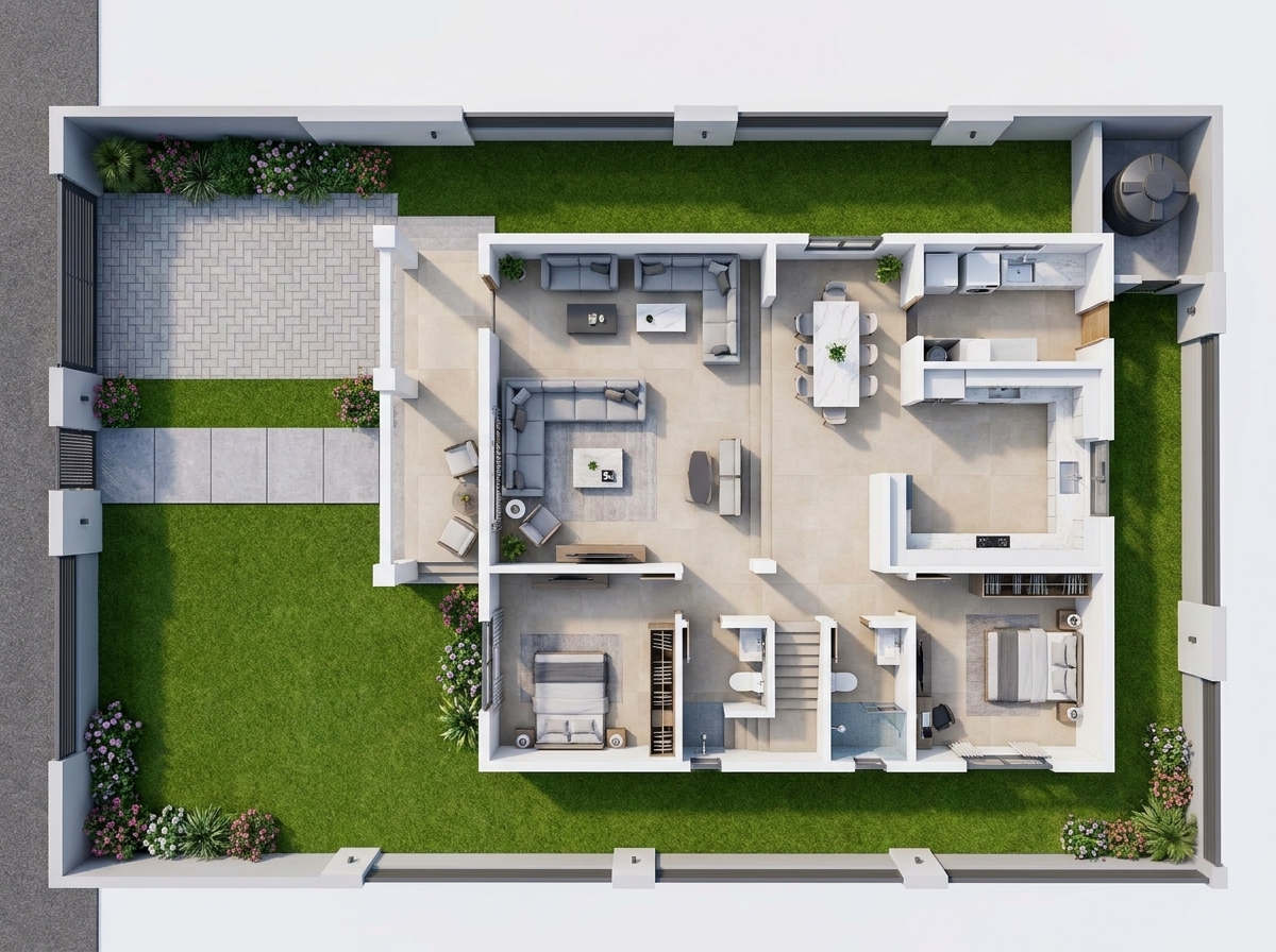 Modern 3D Floor Plan — AI render by MyHomeStyler