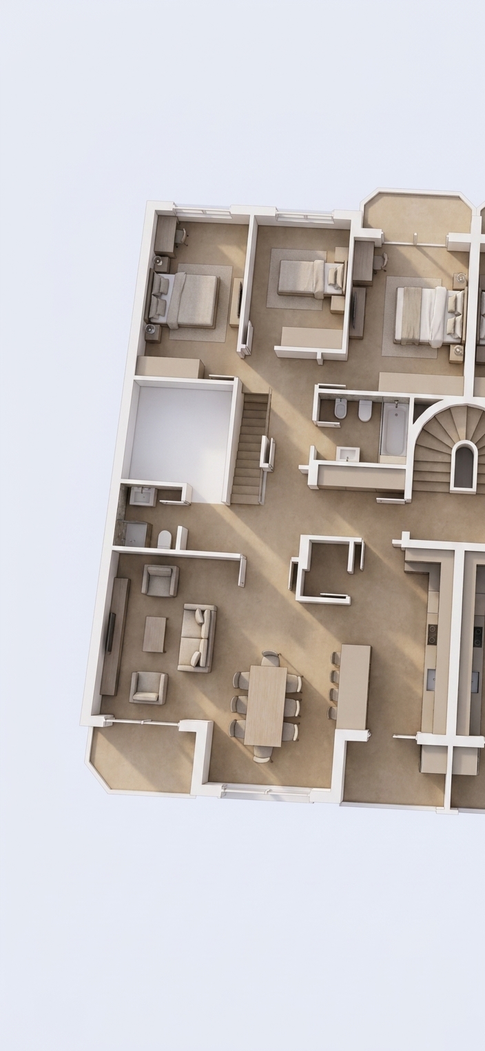 Modern 3D Floor Plan — AI render by MyHomeStyler