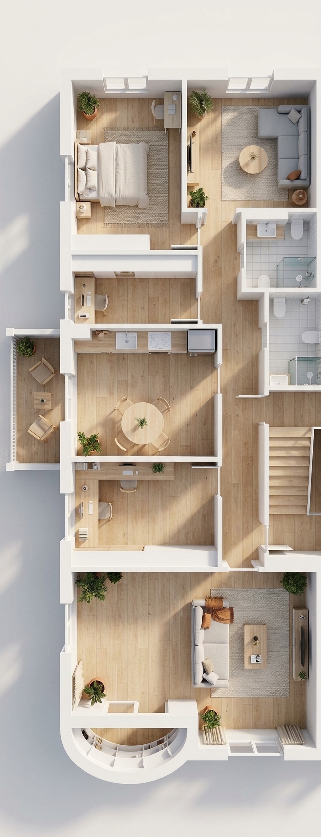 Modern 3D Floor Plan — AI render by MyHomeStyler