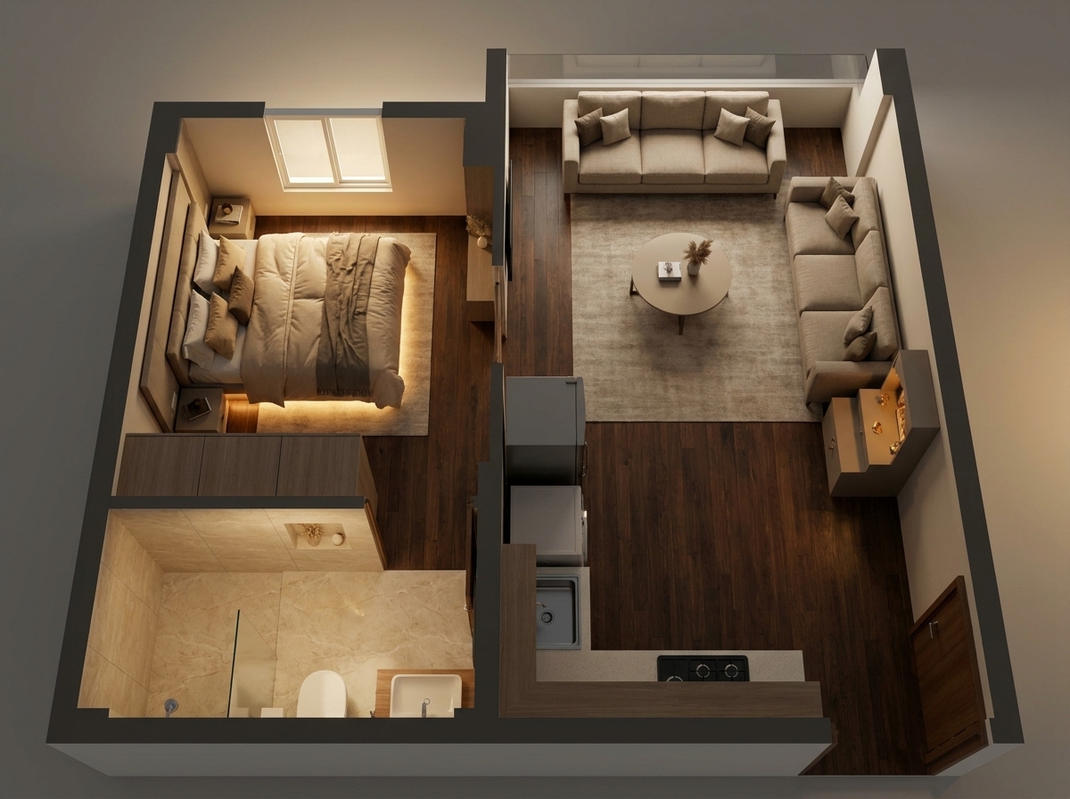 Modern 3D Floor Plan — AI render by MyHomeStyler
