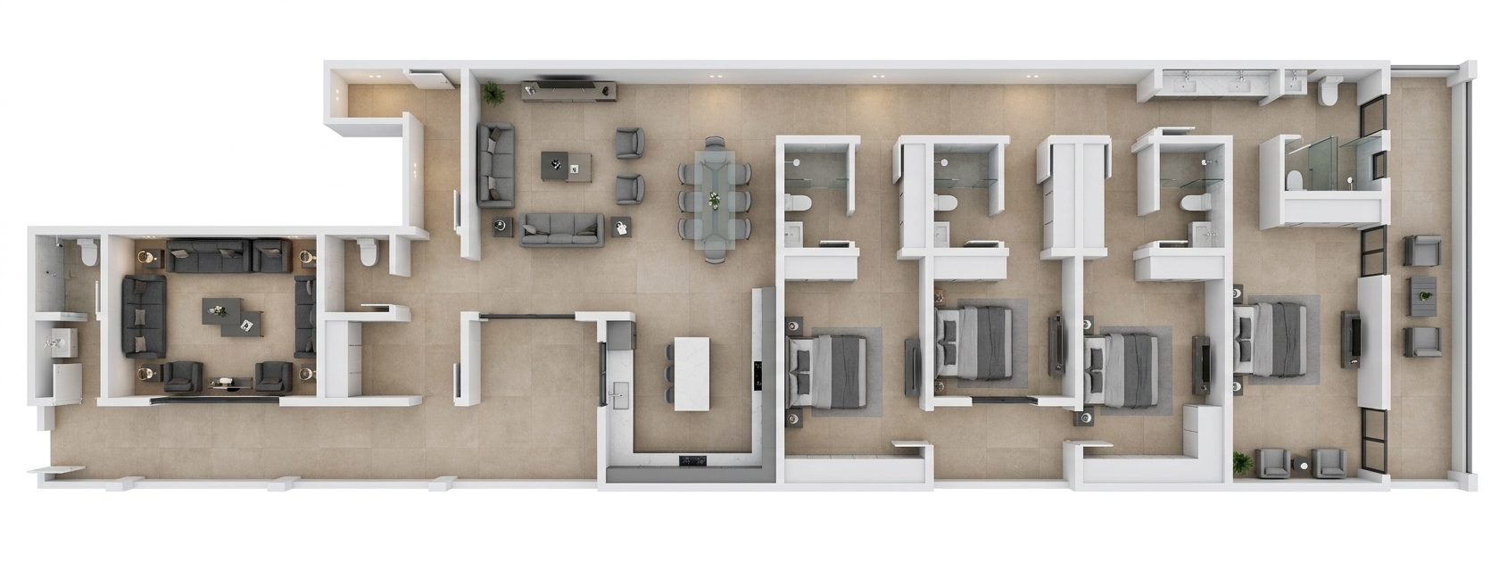 Modern 3D Floor Plan — AI render by MyHomeStyler