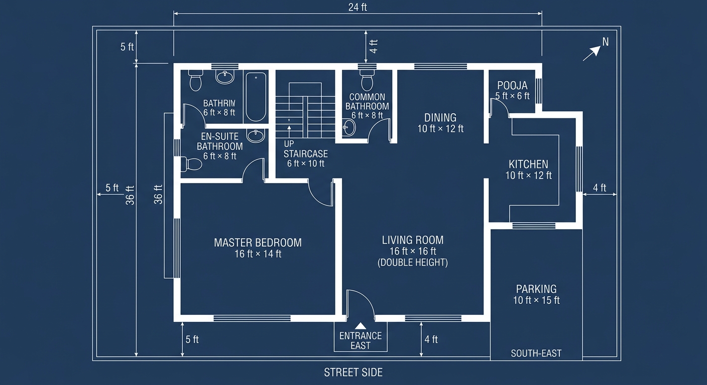 blueprint Floor Plan — AI render by MyHomeStyler