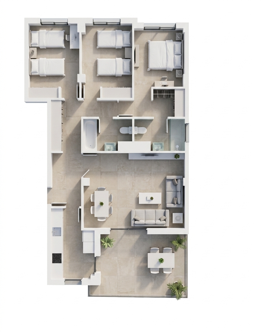 Modern 3D Floor Plan — AI render by MyHomeStyler