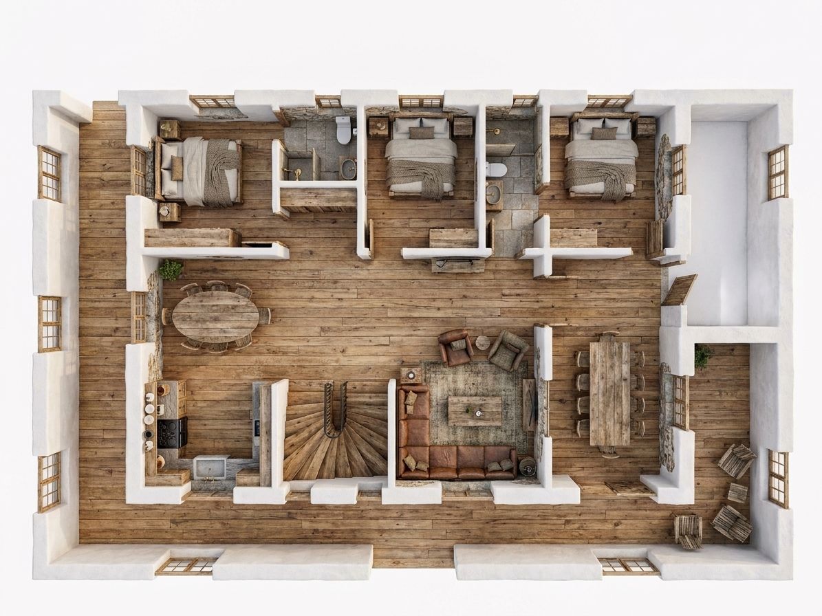 Modern 3D Floor Plan — AI render by MyHomeStyler