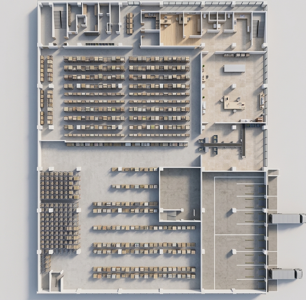 Modern 3D Floor Plan — AI render by MyHomeStyler