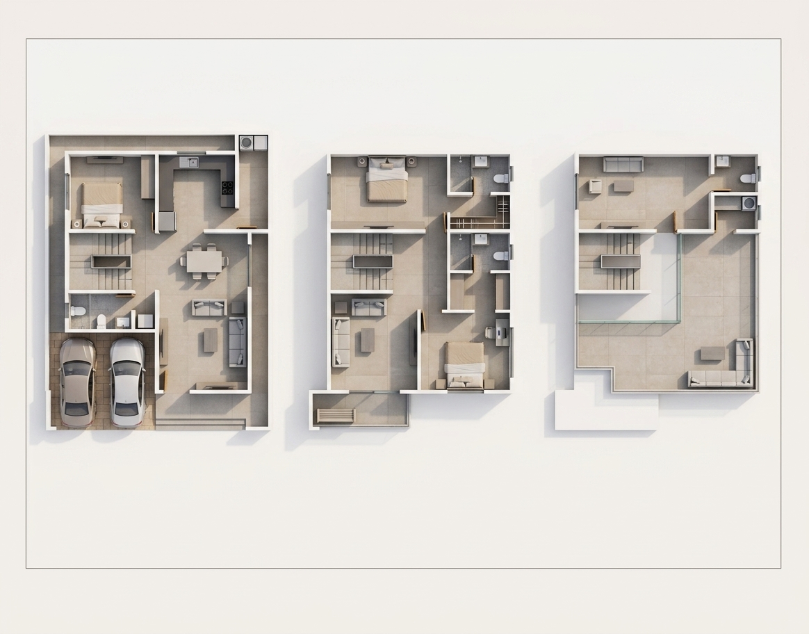 Modern 3D Floor Plan — AI render by MyHomeStyler