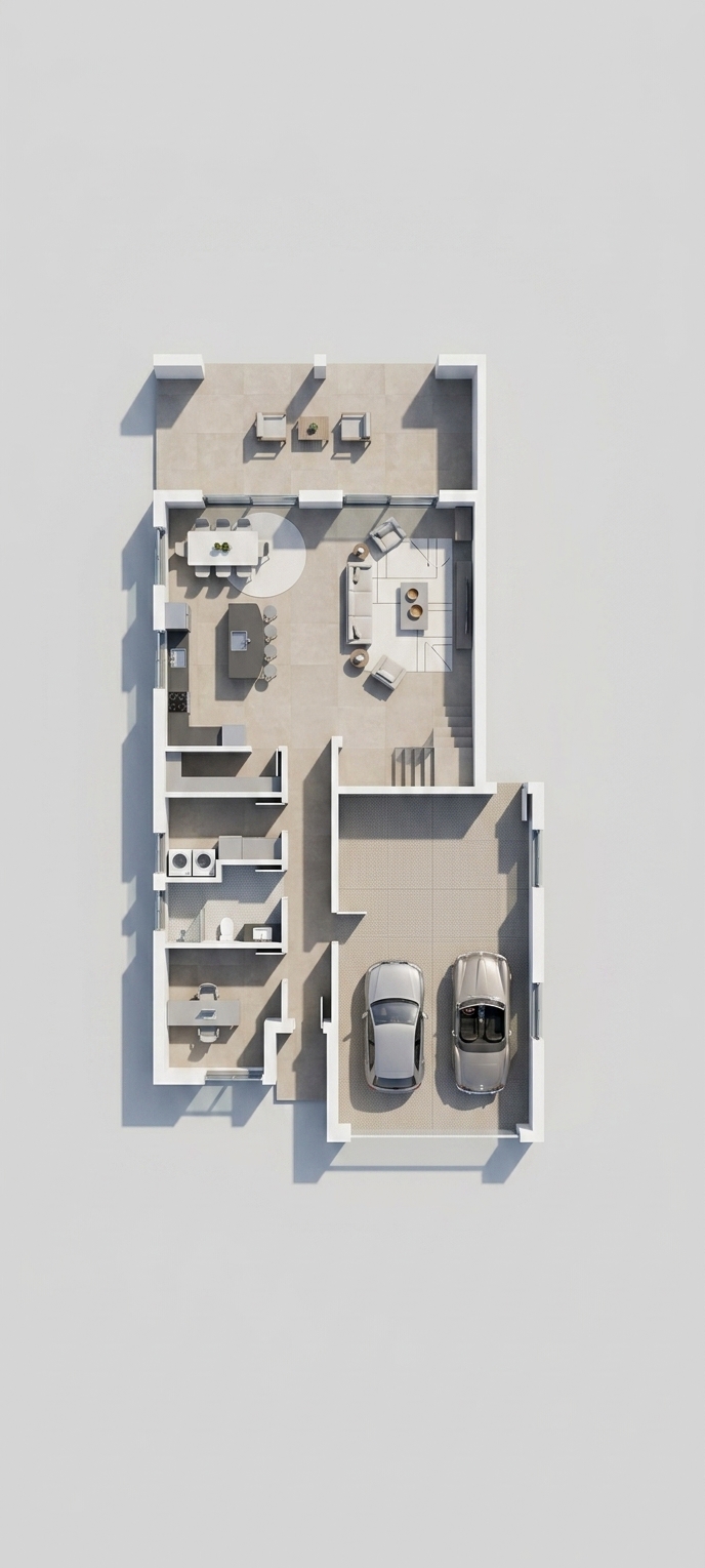 Modern 3D Floor Plan — AI render by MyHomeStyler