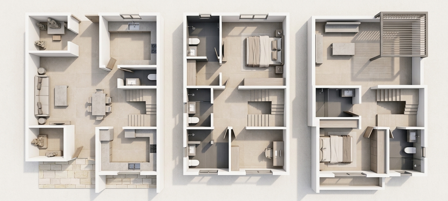 Modern 3D Floor Plan — AI render by MyHomeStyler